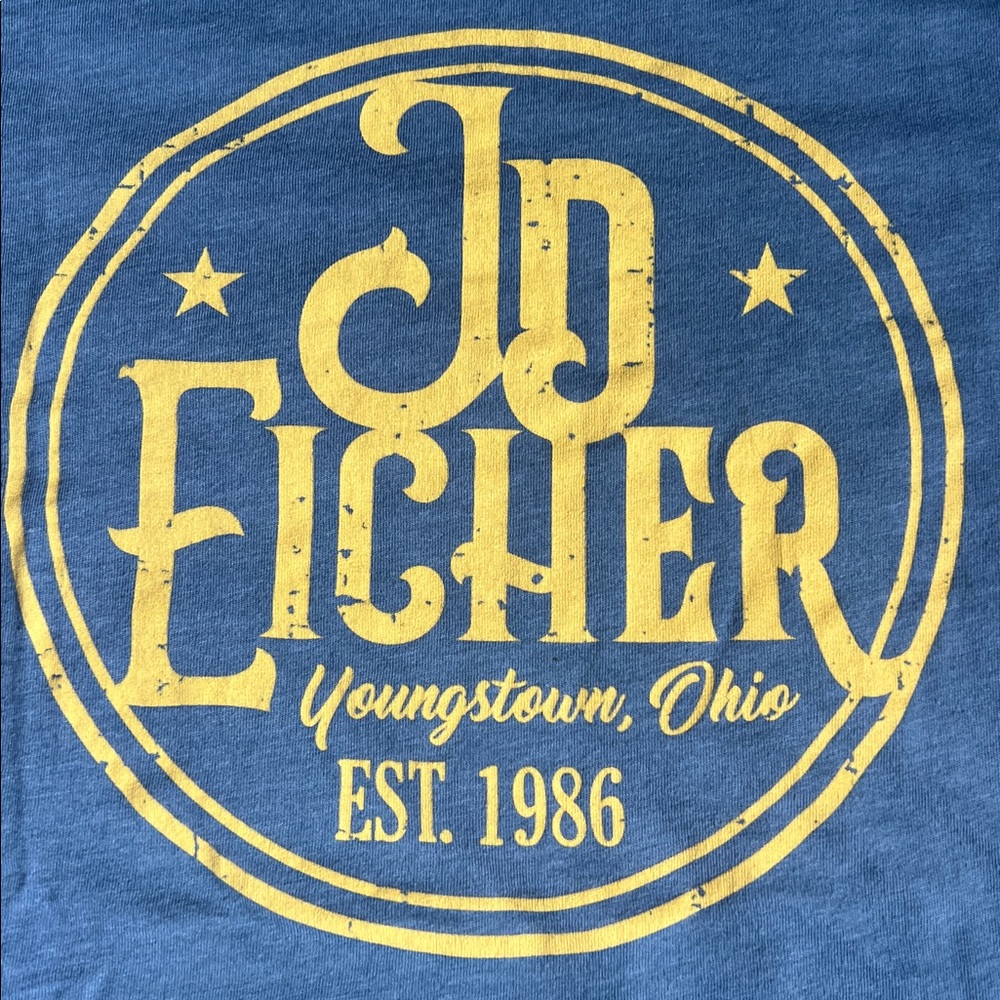 JD Eicher Blue Tee with Yellow Graphic